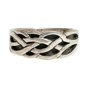 Vintage Sterling Silver Celtic Knot Band Ring